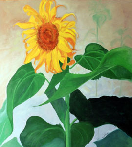 Looking for the Light - Sunflower - Painting by Ken Van Der Does