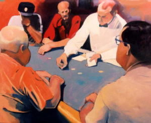 The Gamblers - Painting by Ken Van Der Does