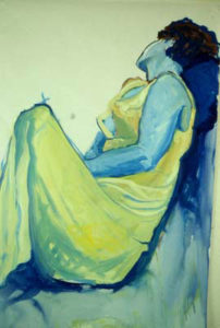 Yellow Dressed - painting by Ken Van Der Does
